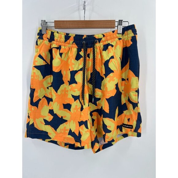 Quiksilver Men Size Large Blue and Yellow Mystic Session Str Volley 17 Shorts - Picture 1 of 14